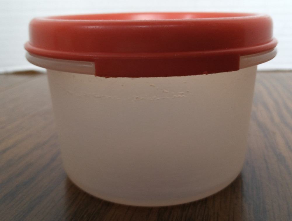 Tupperware 7 Oz Clear Container With Red Lid 1605-31